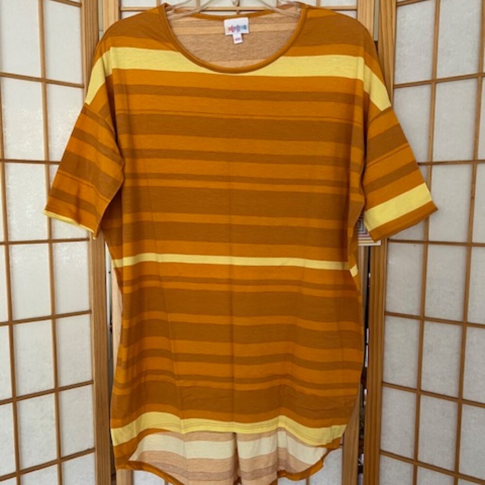 LuLaRoe Shirt. Irma. Orange and Yellow